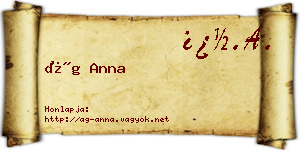 Ág Anna névjegykártya