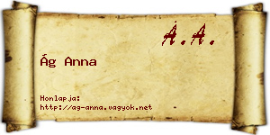 Ág Anna névjegykártya